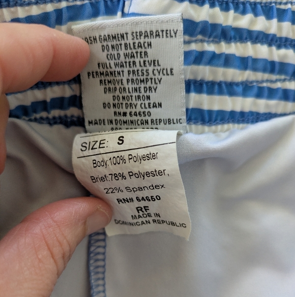 Varsity Spirit Cheer Shorts Size Small Striped Blue White - Picture 2 of 6